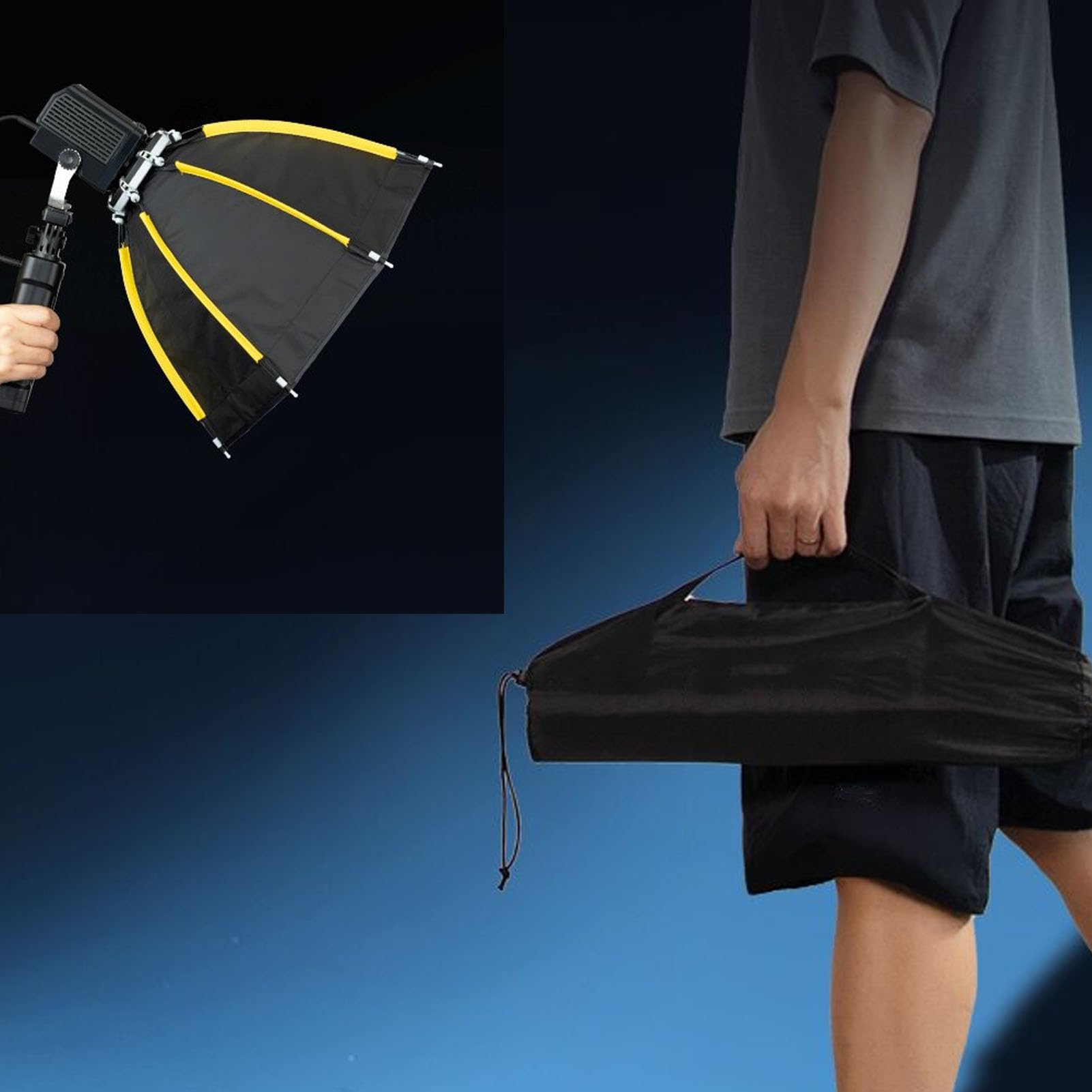 Cryfokt Softbox Ottagonale Pieghevole Rapidamente per Fotografia Professionale Luce Ammorbidente per Ritratti 50 Cm