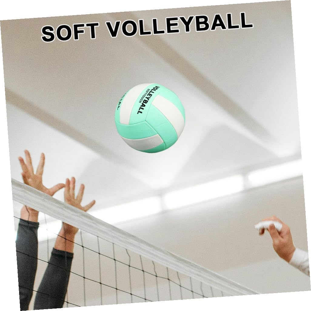Beavorty Soft Indoor Volleyball 2pcs Size 5 Machine-Stitched Non-Explosion Training Ball for Adult Practice and Sports Outdoor Indoor Use