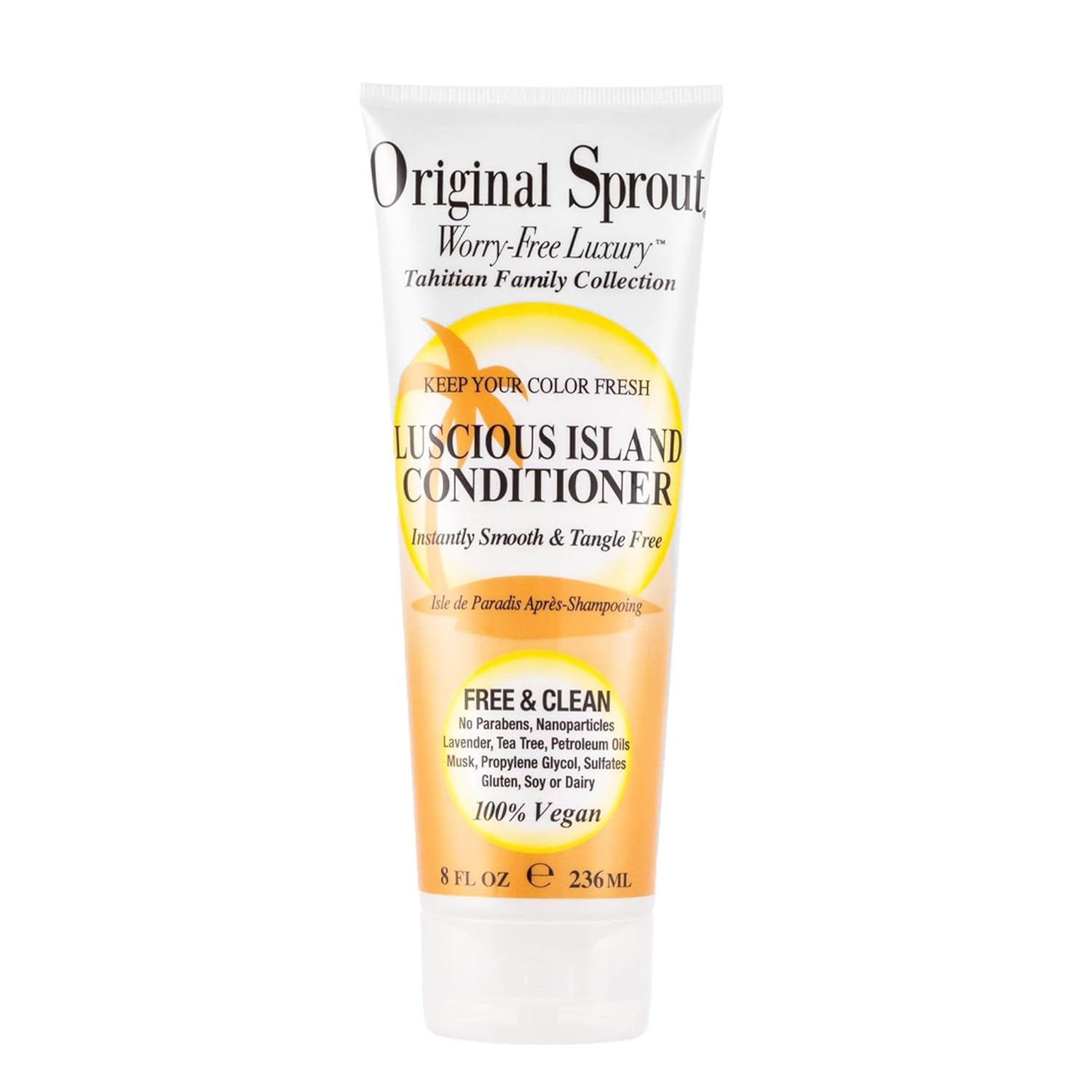 Original Sprout Tahitian Conditioner for Color-Treated Hair, Vegan, 8 oz. Bottle