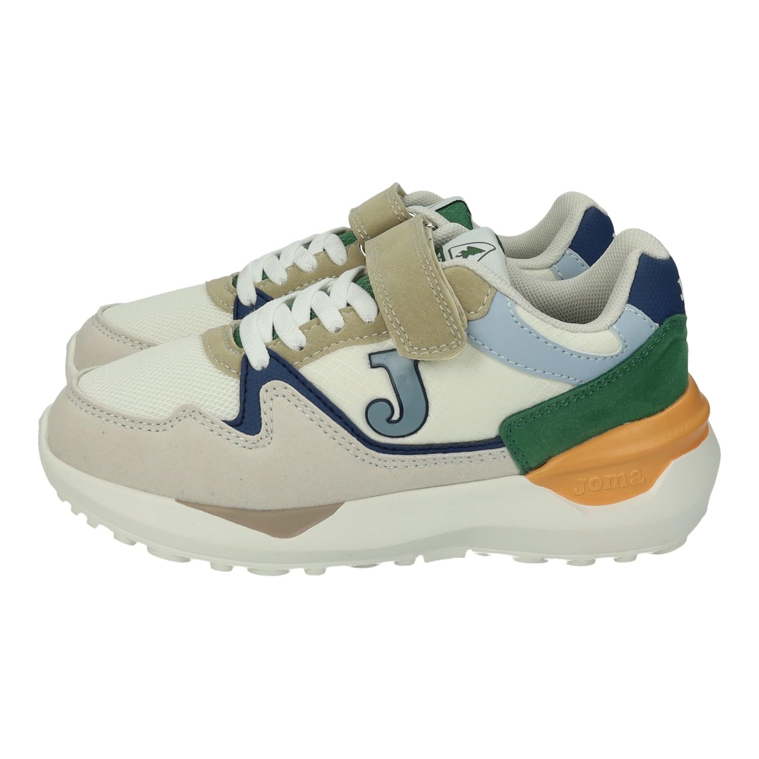 Joma J3080S2516V dziecięce trampki sportowe dla dzieci samoprzylepne zapięcie i elastyczne sznurówki, wielokolorowe wzornictwo dla dzieci sportowe