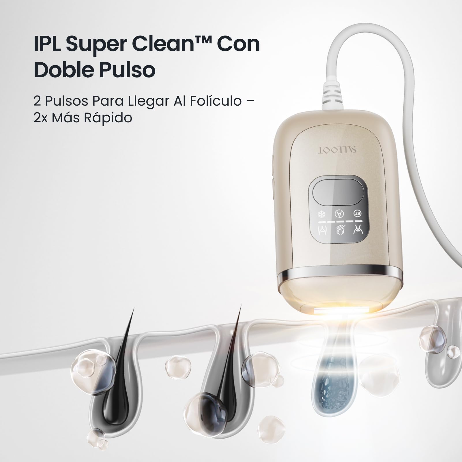 2026 Nuevo modelo Depiladora Laser para Mujer, Pulsos Duales 78W Potente 22J y Tecn IGBT, Depilación láser con Sapphire Ice 4 °C, Indolora, Eficaz, Permanente, Adecuado para bikinis y axilas
