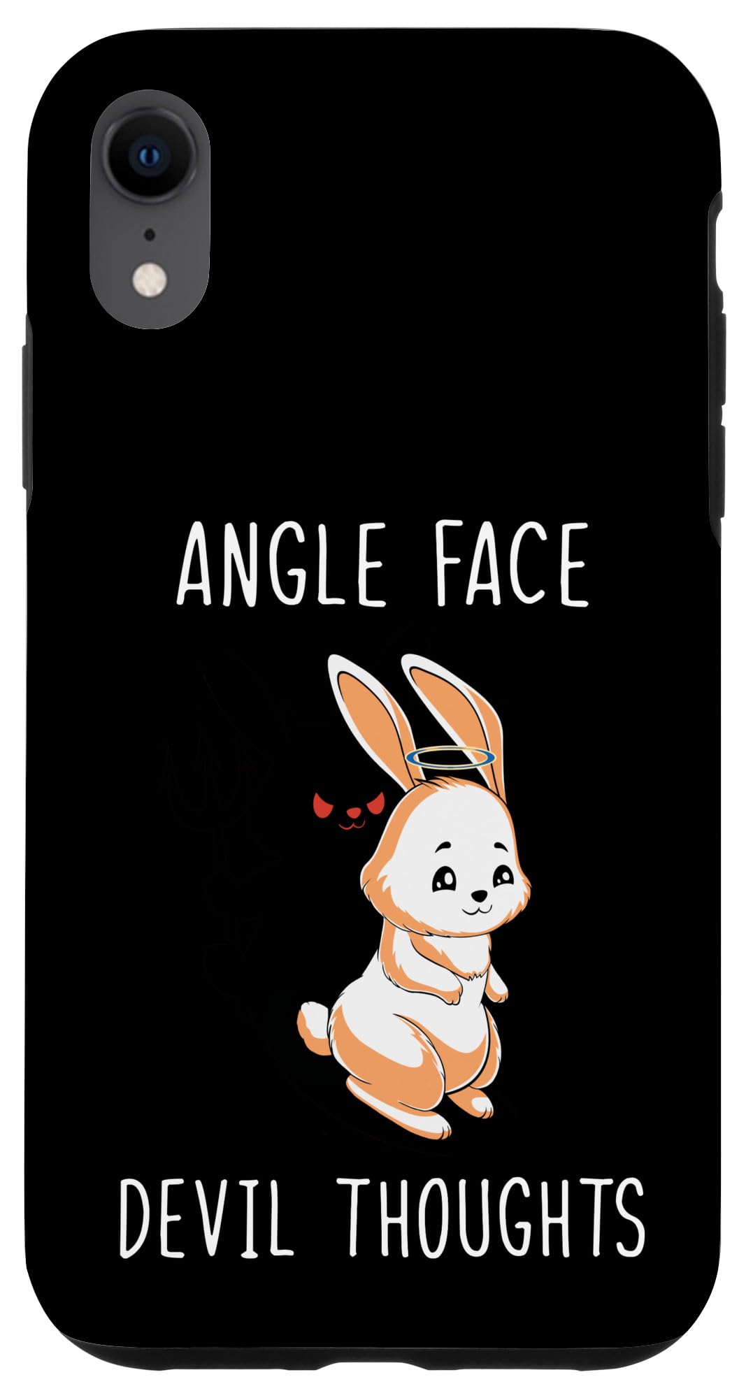 iPhone XR Bunny Angle Face Devil Thoughts Case