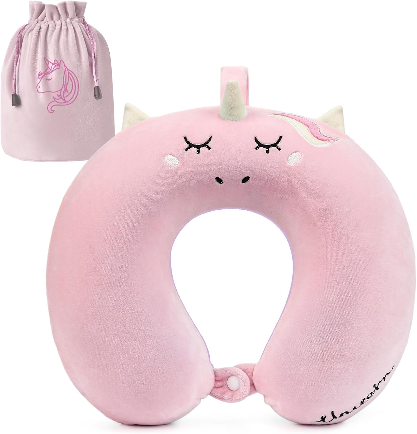 Neck Pillows for Sleeping Travel, Unicorn Memory Foam 11.8"x11.8"x4