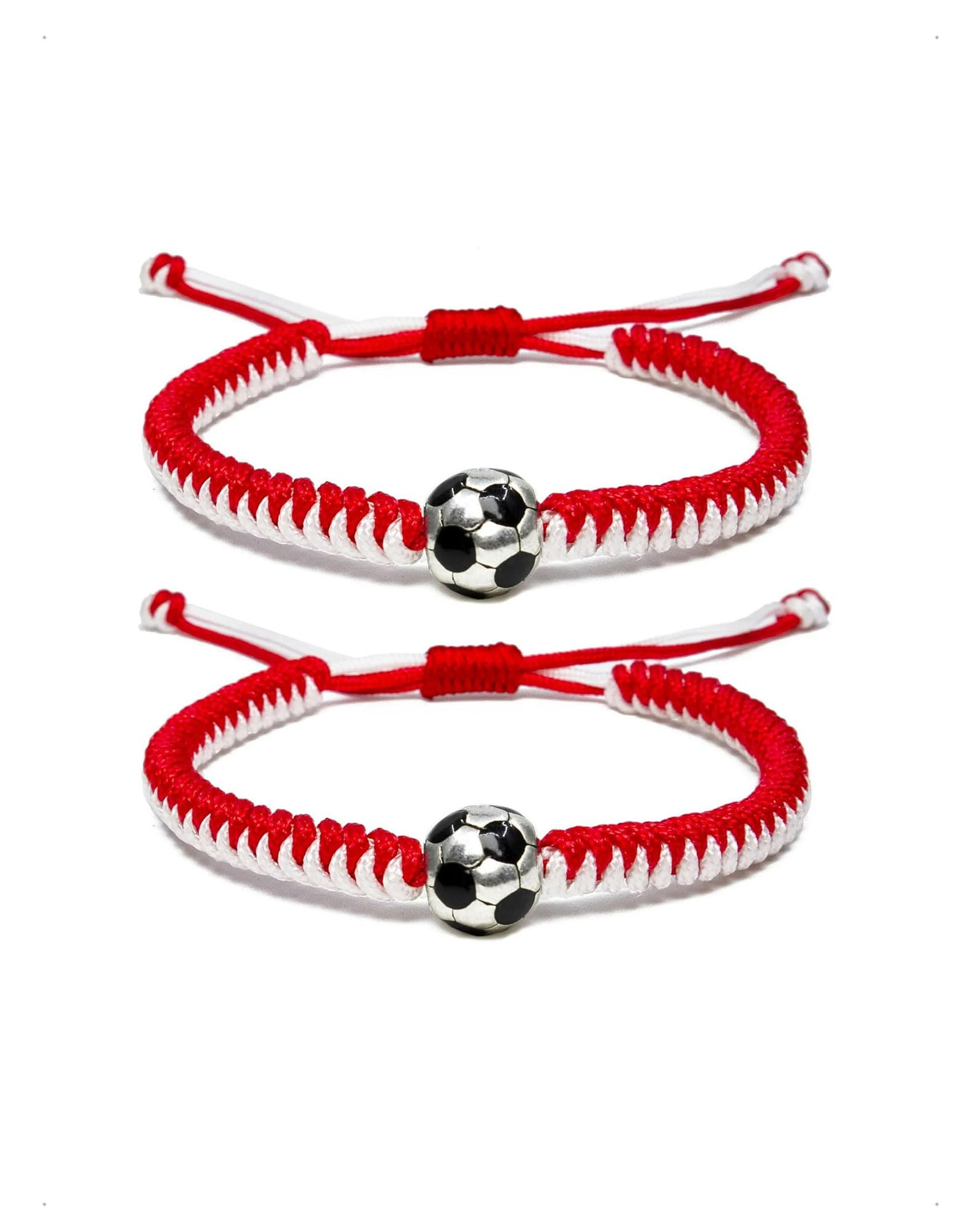 Lote de 2 Pulseras de Fútbol para Niños, Pulseras de la Amistad Ajustables, Pulsera Tejida Ajustable, Regalo de Fútbol para Cumpleaños de Niños Deportistas, Adolescentes, Niñas y Niños, B