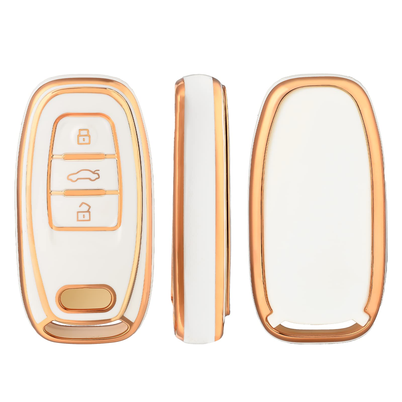 Carcasa Negra Estonia Carcasa De Llave Plegable Con 3 Botones Para Audi A1, A3, A4, A6, A8, Q3, Q7, TT - Color Negro Estuche Llave Audi Central Locking Negro