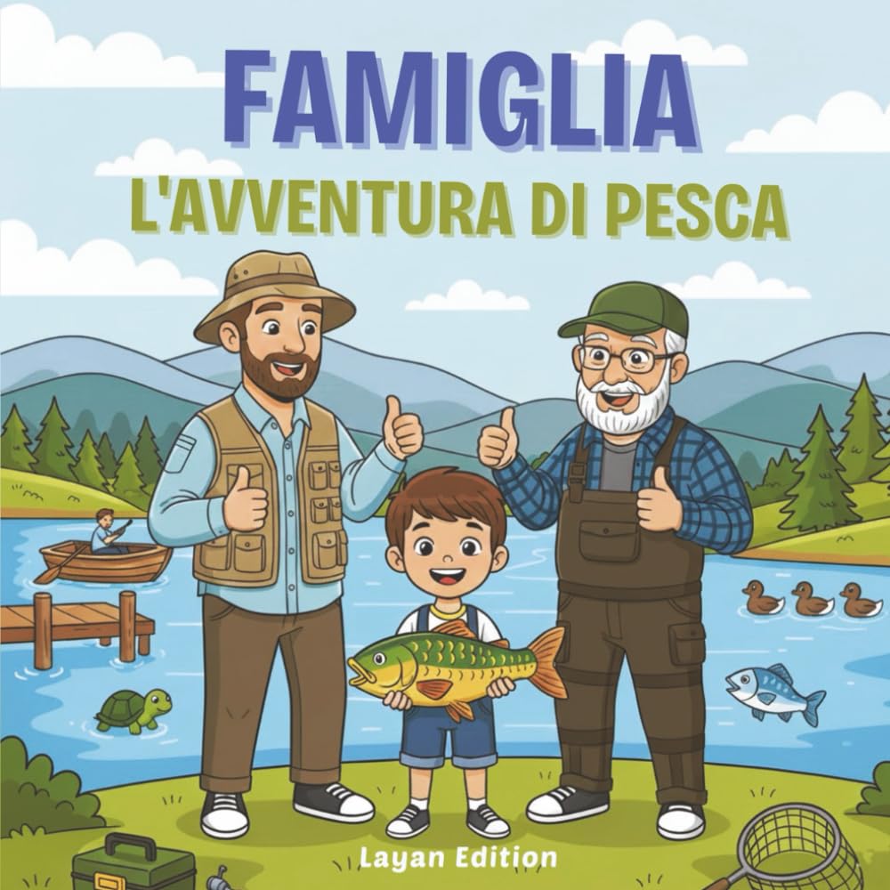 L’Avventura di Pesca in Famiglia Libro da Colorare: Libro da Colorare per Piccoli Pescatori | Divertente Libro di Attività all’Aria Aperta per Bambini 4–12 Anni | Con Papà, Nonni, Barche e Pesci