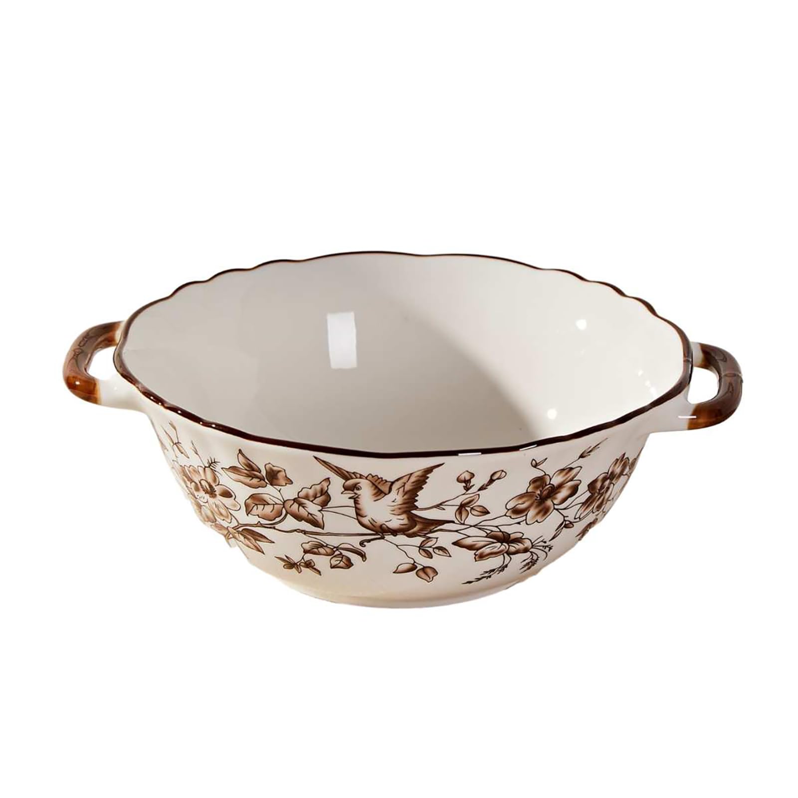 Retro Home Keramik-Schüssel-Set, einfache Persönlichkeit, 22,9 cm, binaurale Schalen, 1 Stück