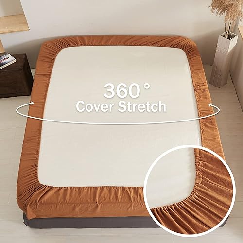 Miniatura 3 de Simple&Opulence Juego de sábanas de lino belga, color sólido, 4 piezas (1 sábana encimera, 1 sábana bajera y 2 fundas de almohada), mezcla de lino