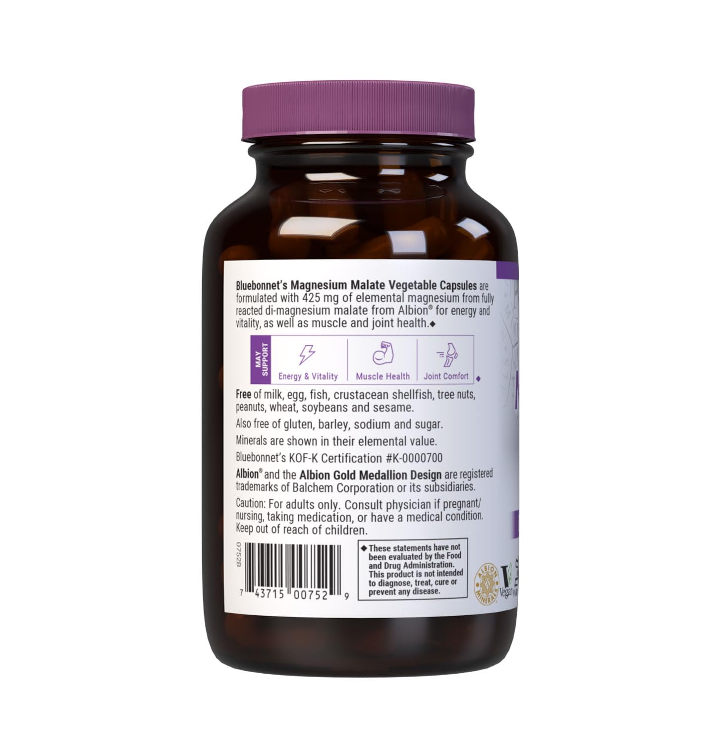 Bluebonnet Nutrition Magnesium Malate, 90 Vegetable Capsules — Amazon image 8