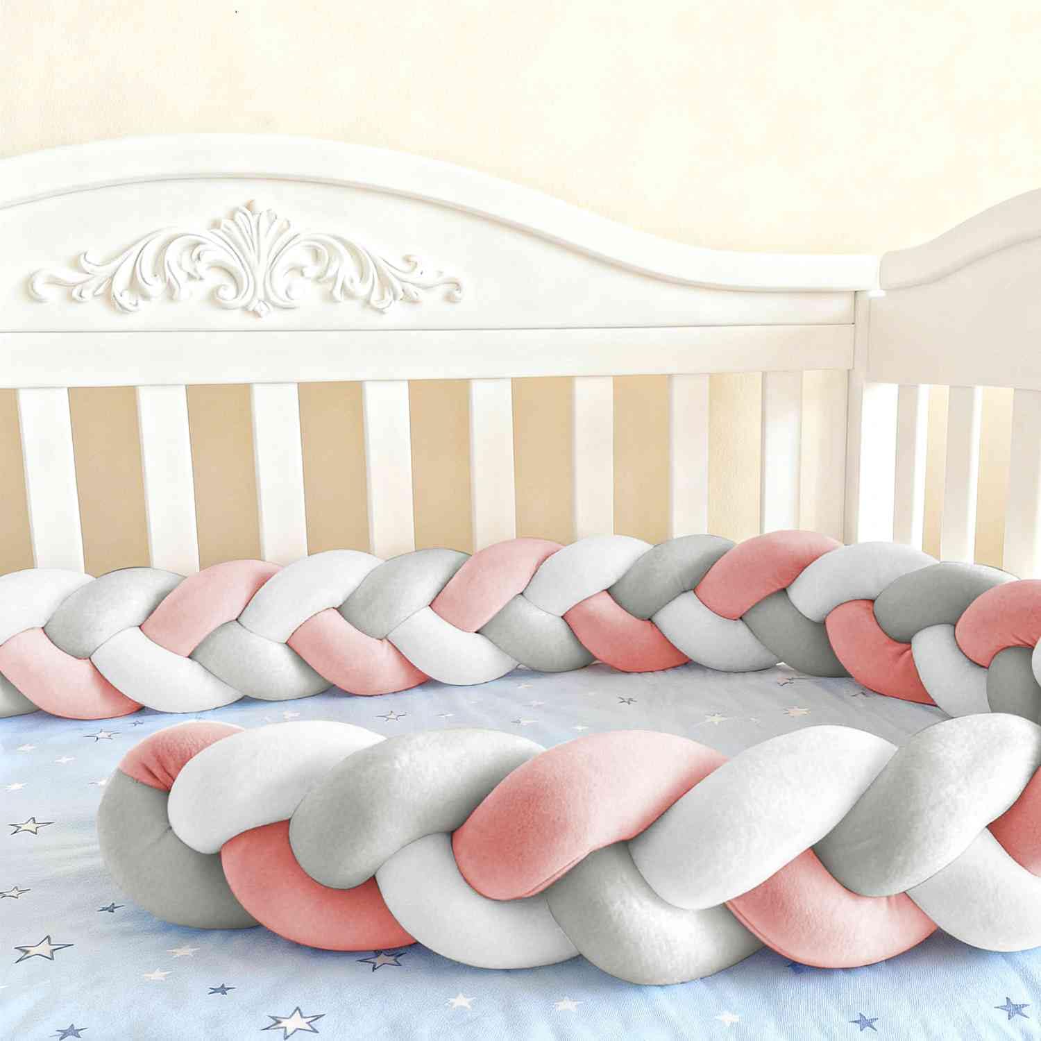 Soft Breathable Mattress Edge, Cotton Bed Set All Round Braided Pillow for Room.. (A13,200cm)