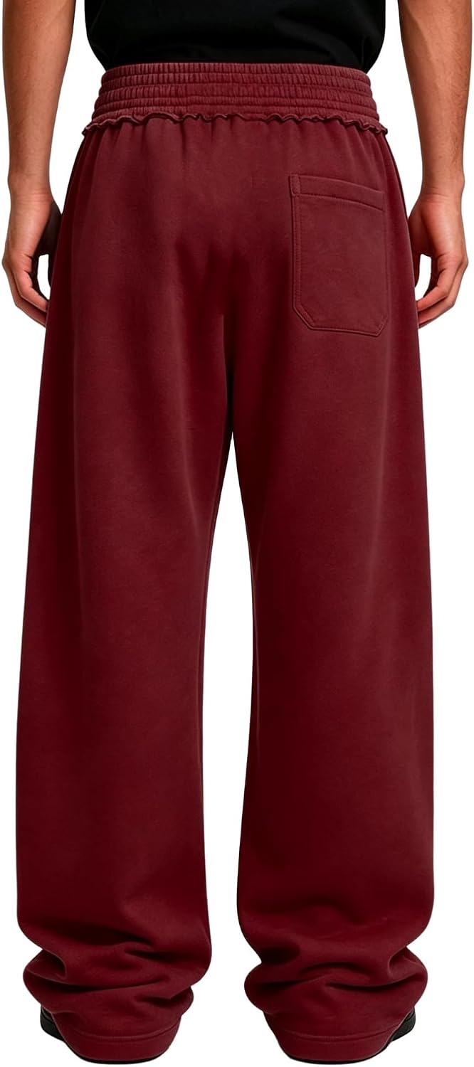 TiaoBug Men Wide Leg Sweatpants Vintage Baggy Trousers
