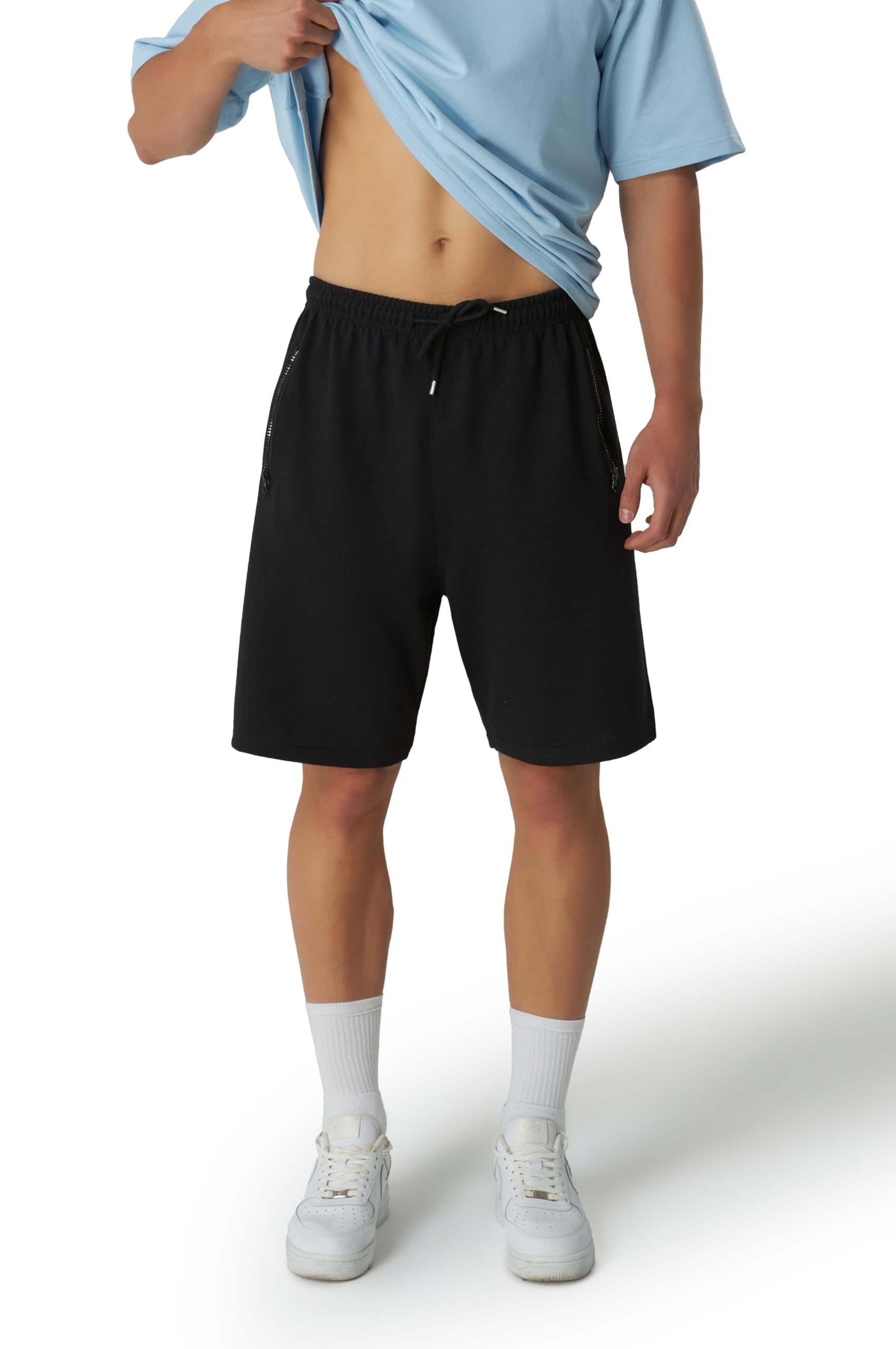 Smith & Solo Pantalones cortos deportivos para hombre, de verano, de algodón, para correr, fitness, entrenamiento, tenis