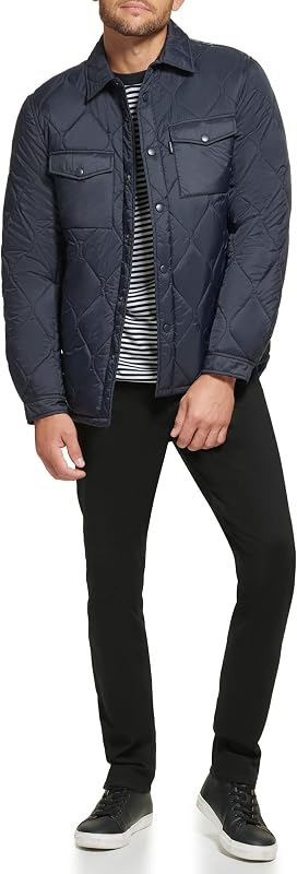 Men's Diamond Quilted Shirt Jacket