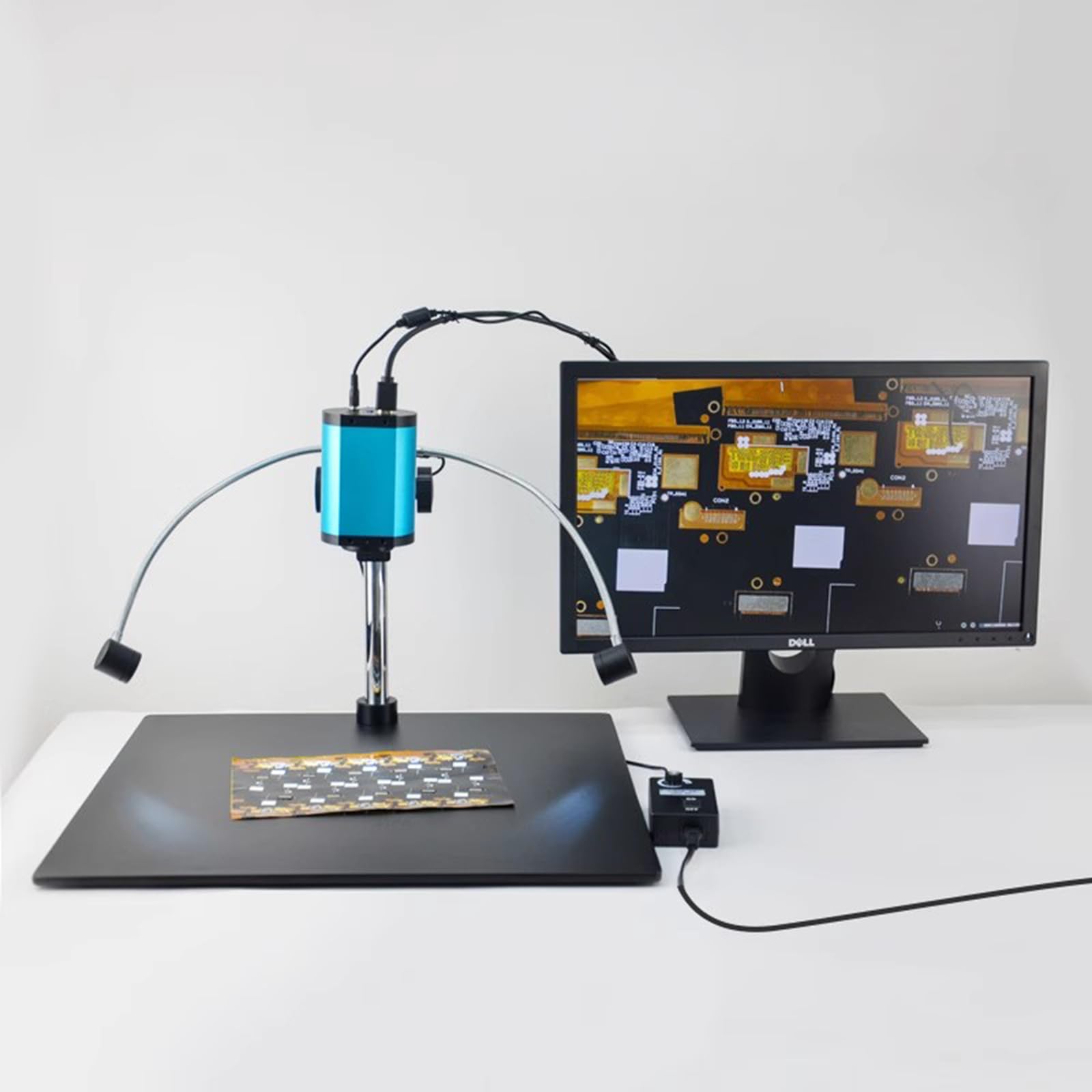 Lámpara LED para Microscopio, Luz De Relleno De Doble Cuello De Cisne, Brillo Ajustable Sin Escalonamientos, para Microscopios Estereoscópicos, Cámaras De Video