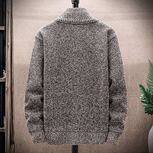 Muscularfit Mens Sweaters Zip Up Big and Tall Long Sleeve Shawl Collar Cable Knit Cardigan Sweater Fashion Coat With Pockets3