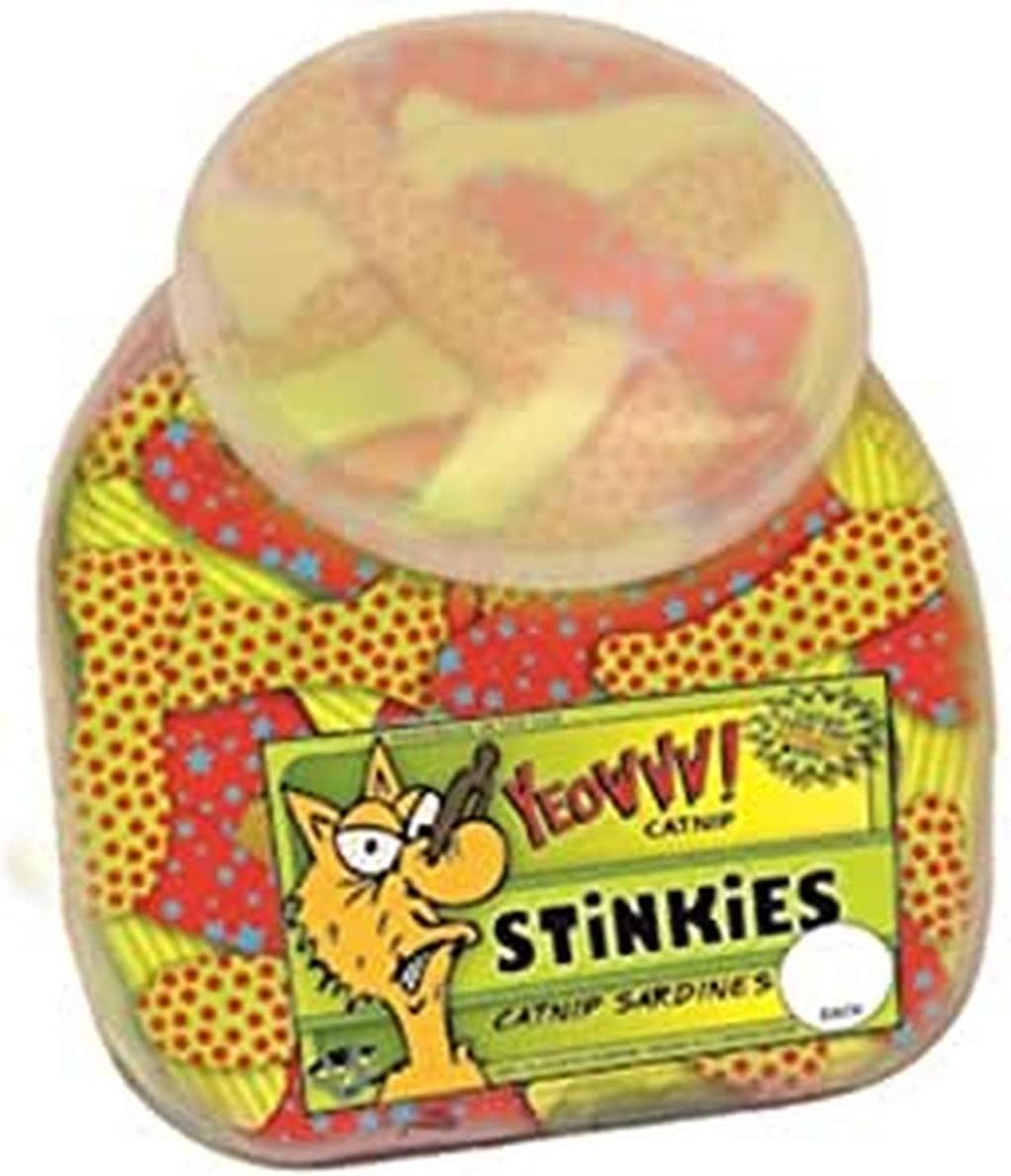 Yeowww! Fish Bowl with School of 51 Stinkies Catnip Toys