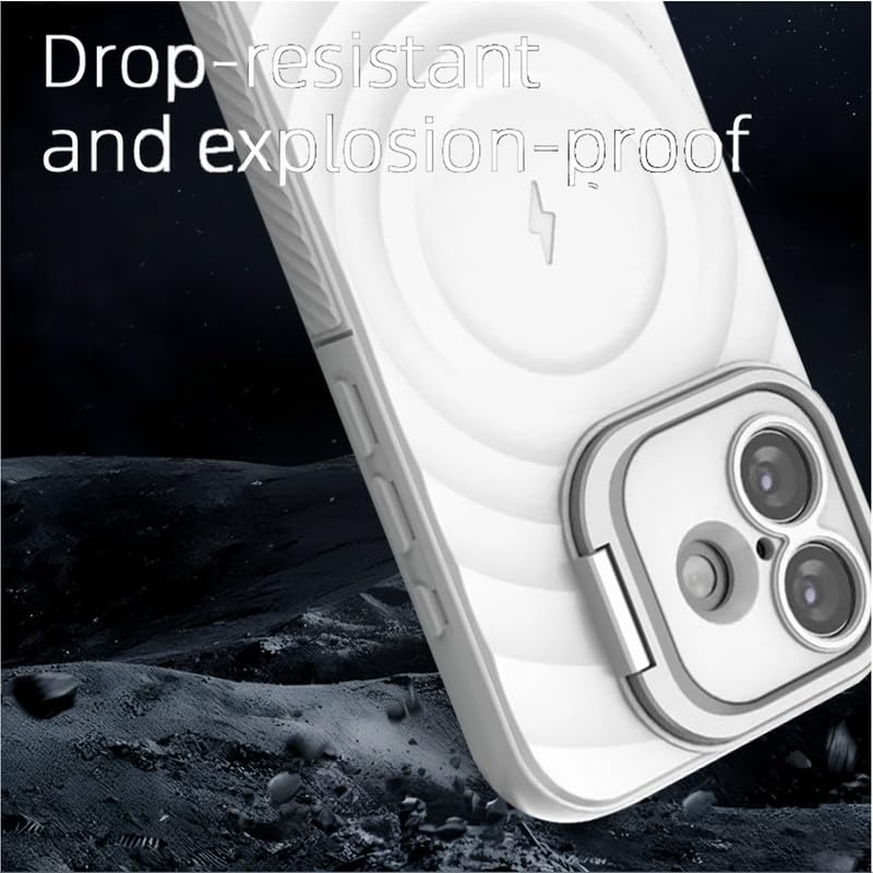 Image of LuxuryKase Shockproof Case for iPhone 17 | Ripple Pattern | Camera Protection | Inner Velvet Fabric Lining | Protective Cover with Enhanced Grip & Wireless Charging Support - White