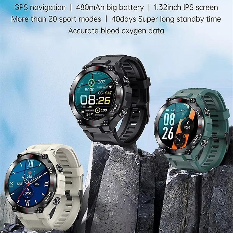 Smart Watch K37 GPS Outdoor Sport Fitness Tracker Bracciale Big Battery Super Long Standby Monitoraggio della Salute Smartwatch