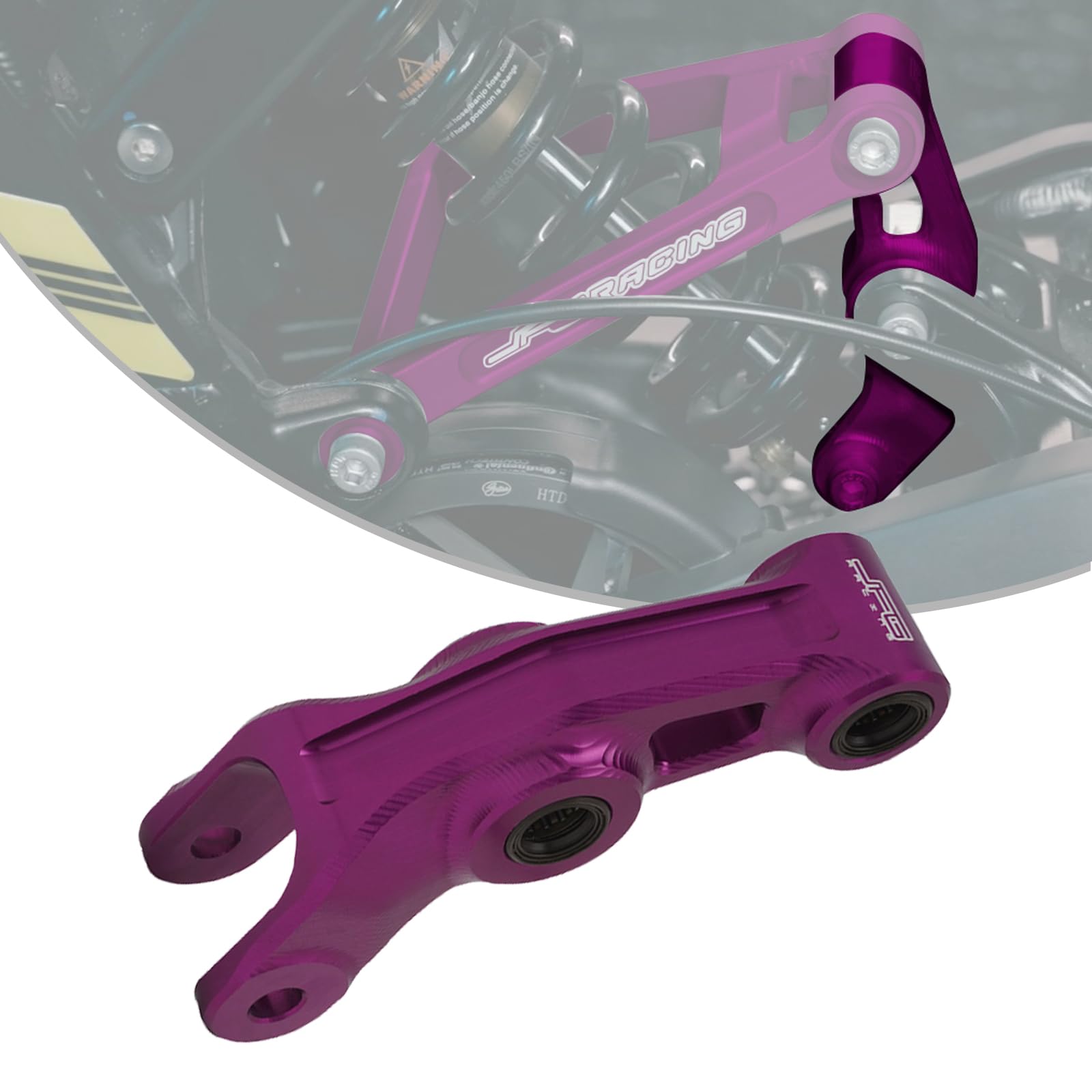 JFG RACING Progressive Hinterradaufhängung Motorräder, verstärktes Aluminium Billet Hintergestänge für Sur Ron Light Bee X Segway X160/X260 Electric Dirt Bike-Lila