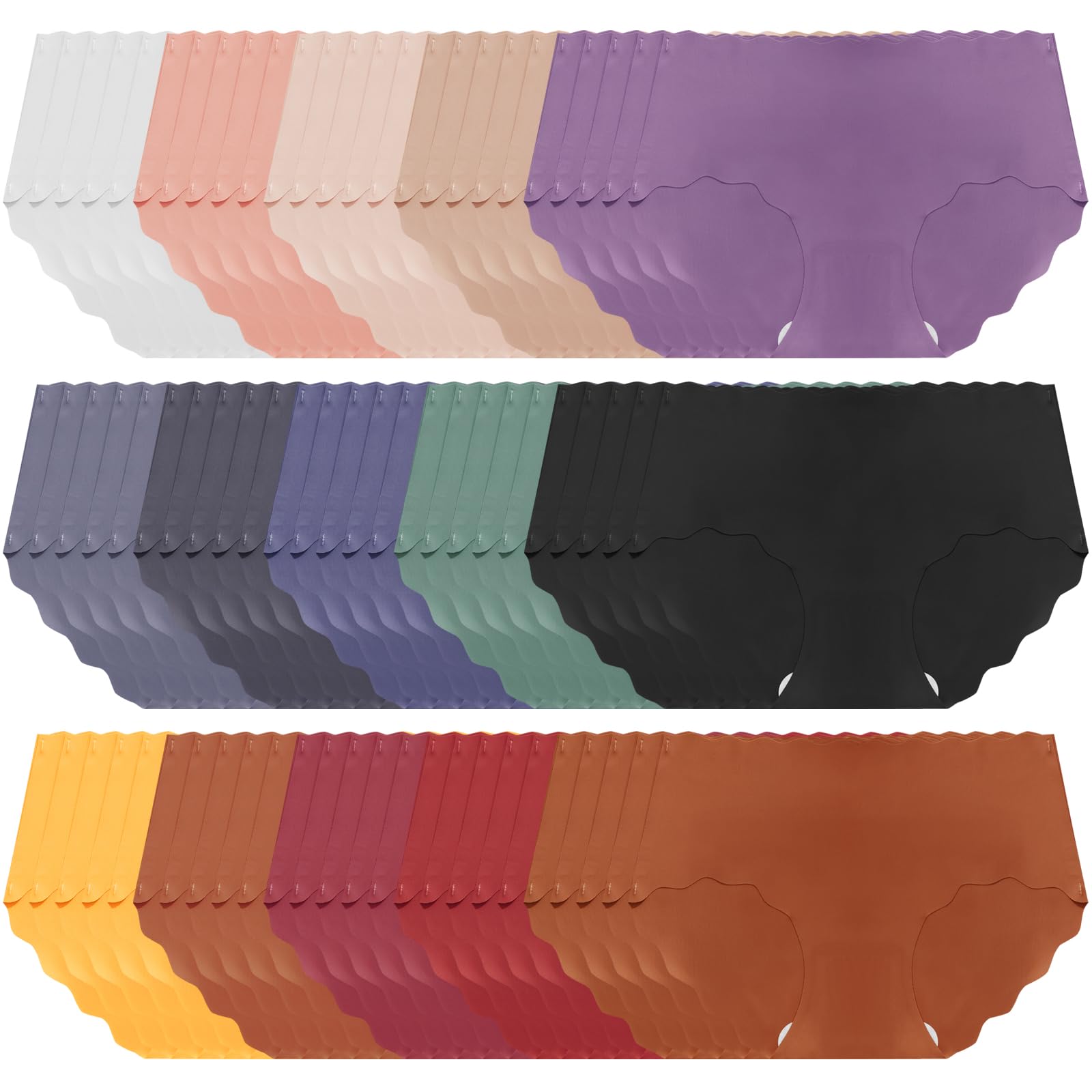 150 Pack Womens Underwear 15 Colors 5 Sizes S-XXL Tagless Seamless No Show Panties Bulk Wholesale for Resale