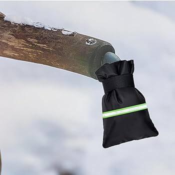 2 Stück Wasserhahn Frostschutz-Abdeckungen Für Außen - Wärmedämmung Mit Reflektorstreifen