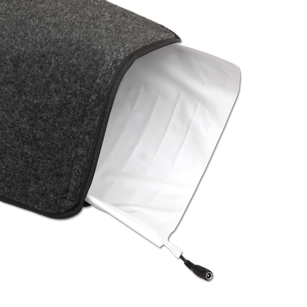 thermodog 3523001 beheizte Tierliegematte, Wollvlies, 580x810x7mm, 24V / 50W, Steckernetzteil absteckbar