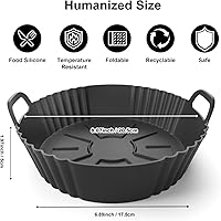 Vista 2 de Forros redondos de silicona para freidora de aire, paquete de 3, forros de silicona Ninja AF101 y AF161 para 4-5.3 cuartos de galón, accesorios