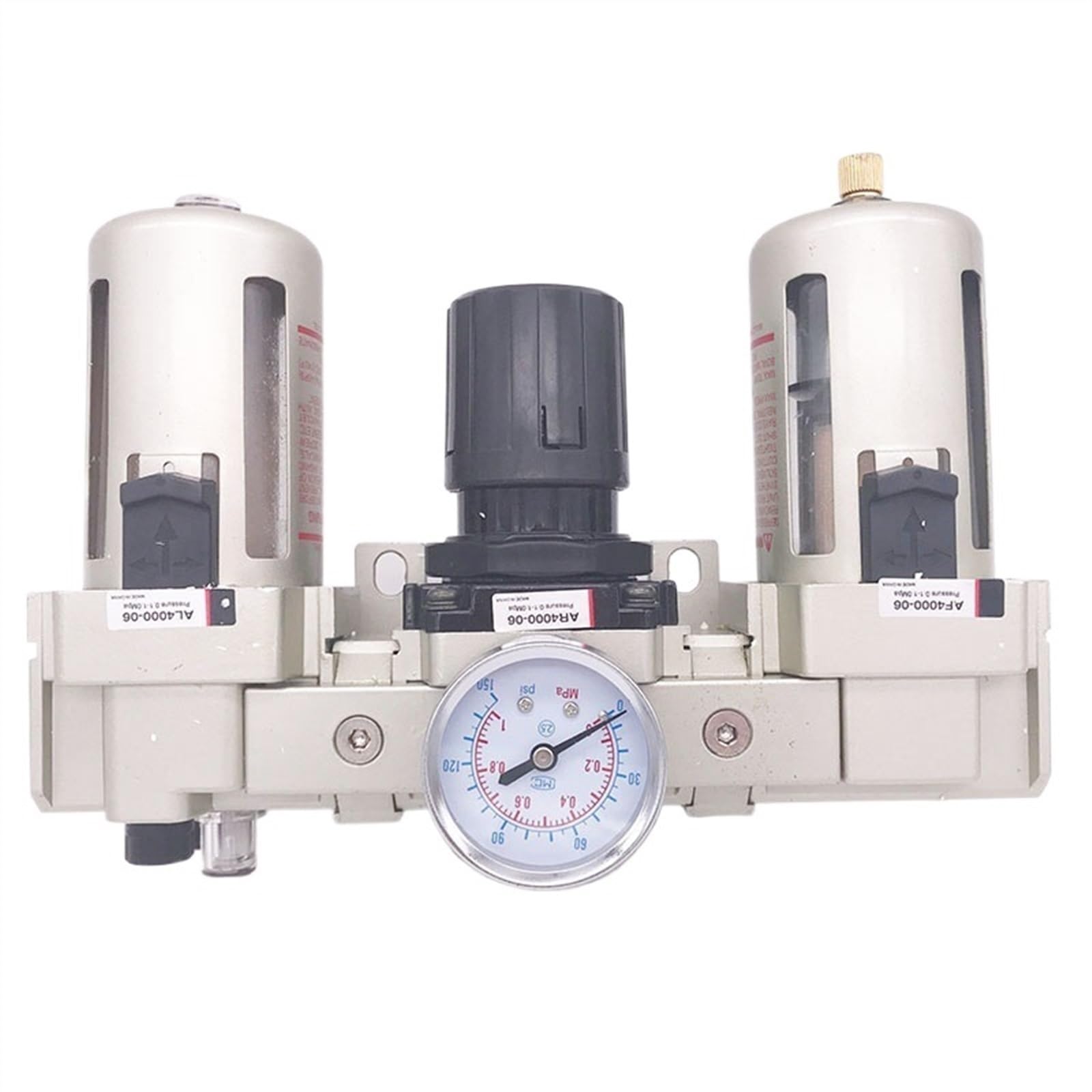Unidad neumática filtro de aire regulador de presión lubricador AC3000-02/03 1/4 3/8 pulgadas tratamiento de aire de drenaje automático Manual(AC3000-02)