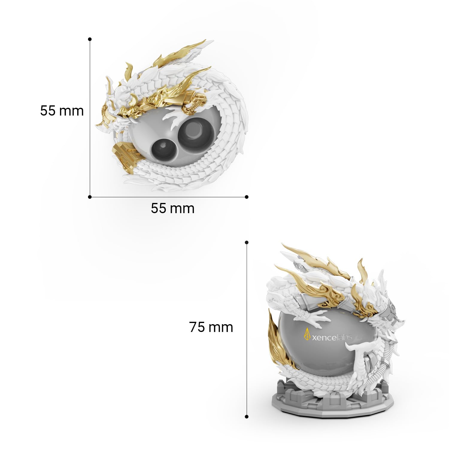 Xencelabs Limited Edition Dragon Pen Holders for 3 Button Pen, Thin Pen, and Other Digital Pens - Year of the Dragon 2024, White - Image 2