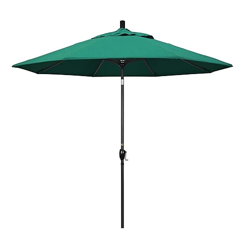California Umbrella 9' Round Aluminum Market Umbrella, Crank Lift, Auto