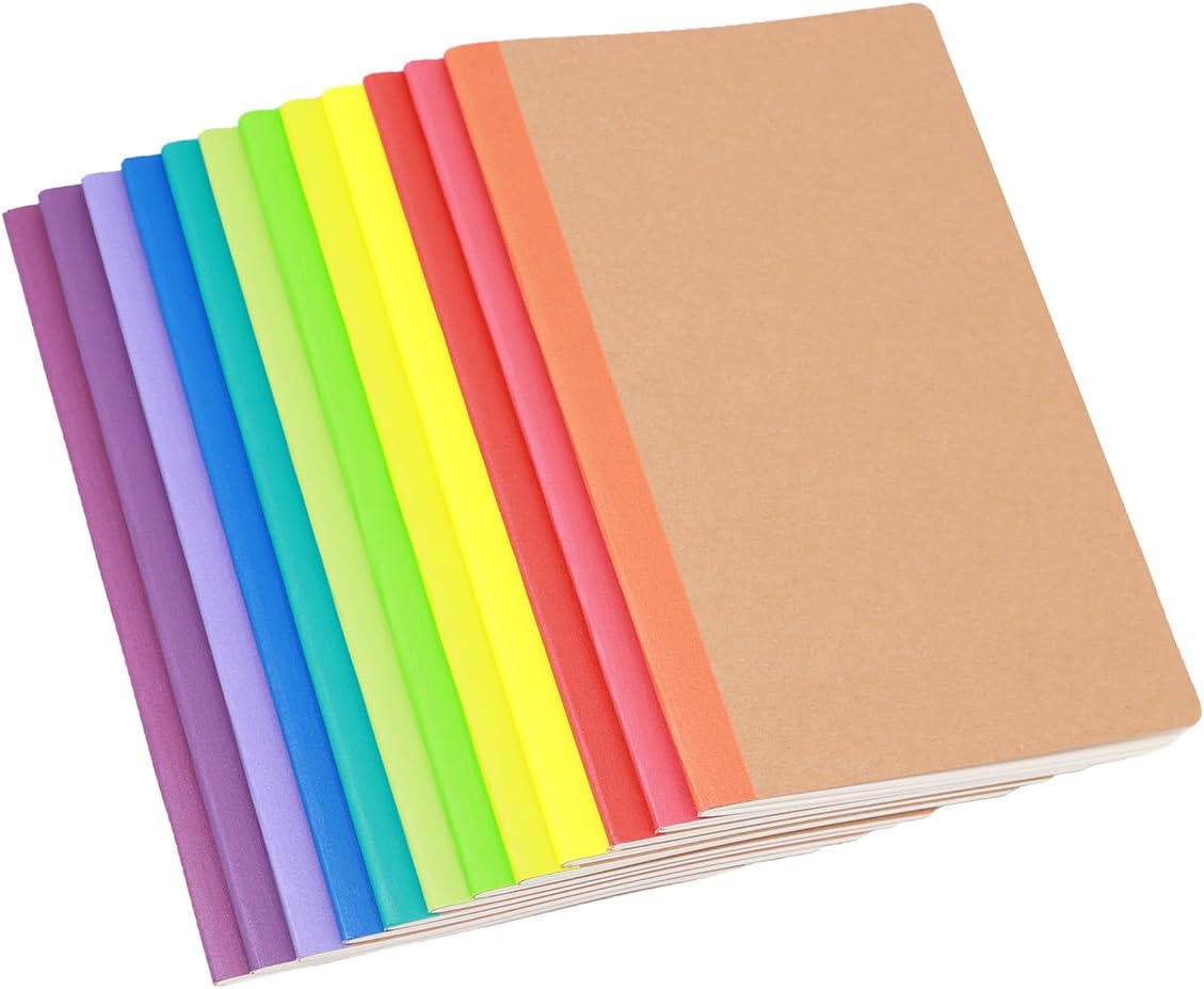48 Pack A5 Kraft Notebook,Blank Pages - 60 Pages (30 Sheets),Sketch Book Bulk, 8.3”x 5.5” Small Kraft Notebook