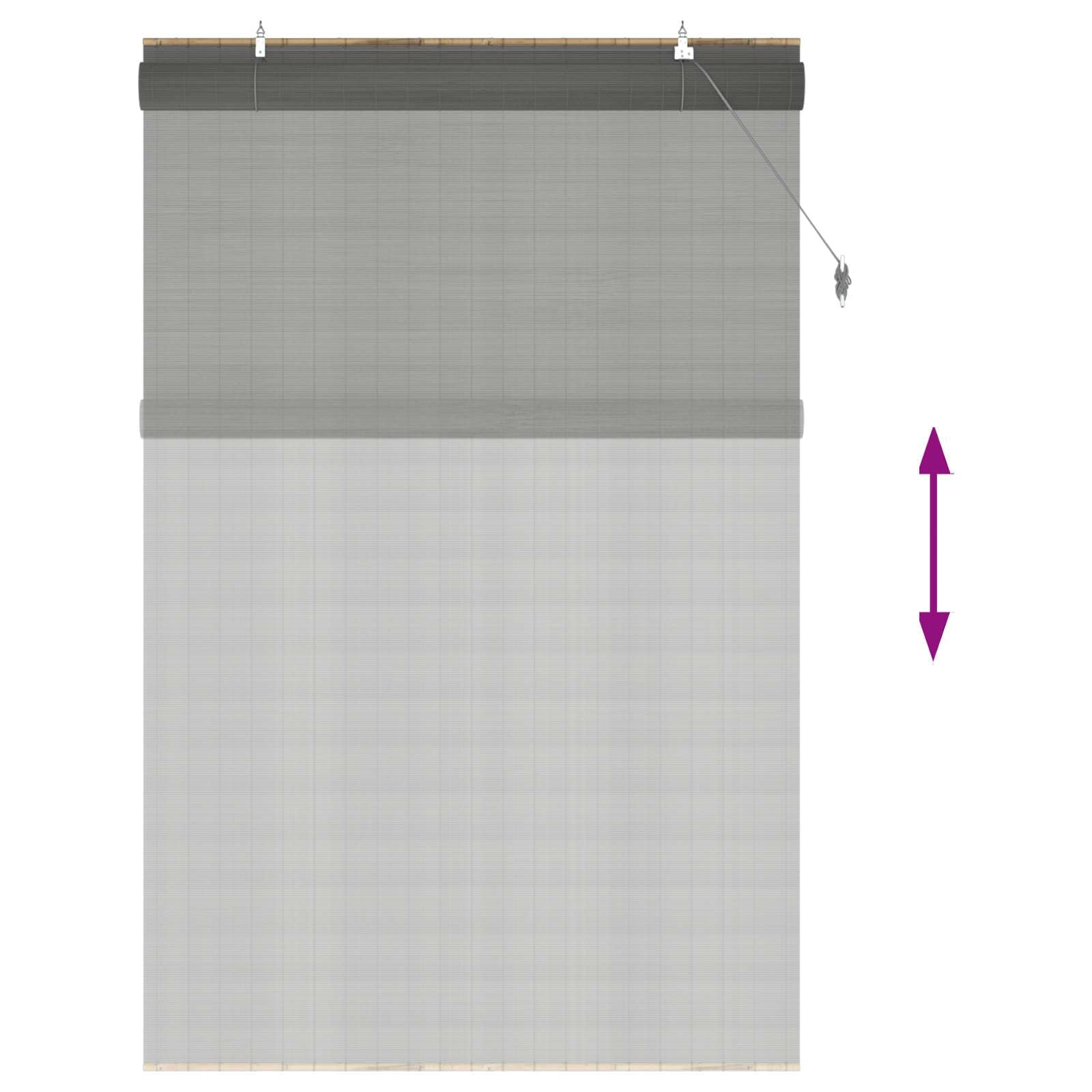 Store enrouleur en bambou gris 130 x 220 cm - Protection solaire