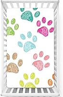 Vista 8 de Sábanas bajeras ajustables para cuna pequeña con temática navideña, sábana bajera portátil para cuna para niño o niña, 38 x 24 pulgadas, multicolor
