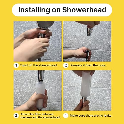 Miniatura 4 de Paquete de 2 filtros de ducha fabricados en Corea, elimina productos químicos tóxicos, agua dura y cloro, filtro de cabezal de ducha para cabezal de