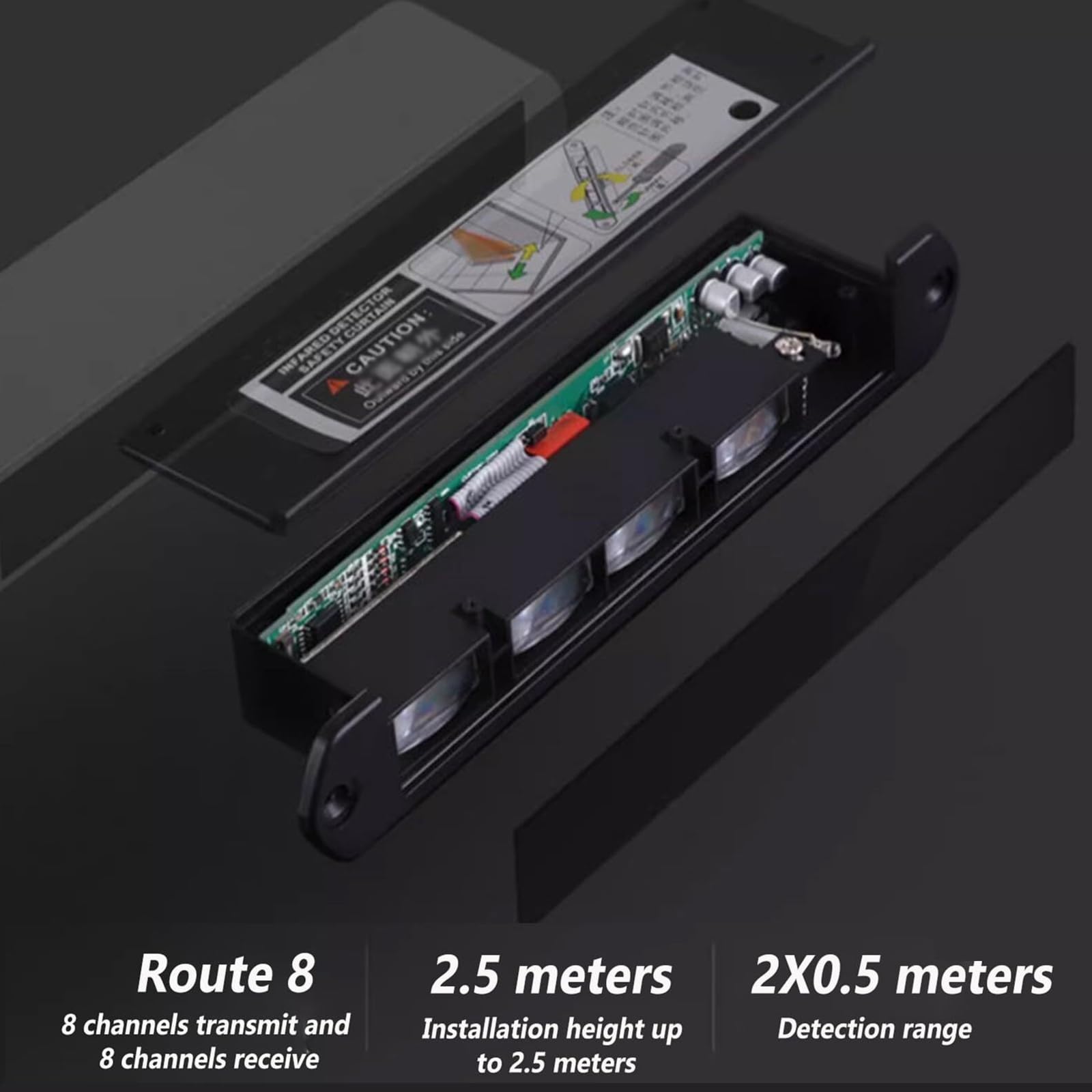 Sensor de seguridad antipinzamiento para puertas correderas automáticas, cortina de luz de seguridad para puertas eléctricas con indicador LED, ajuste del rango de detección