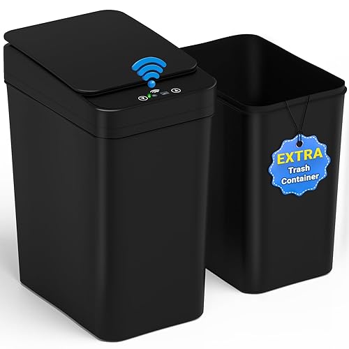 Cubo de basura para baño, 2.2 galones, con sensor de movimiento automático, sin contacto con contenedor de basura adicional, cubo de basura
