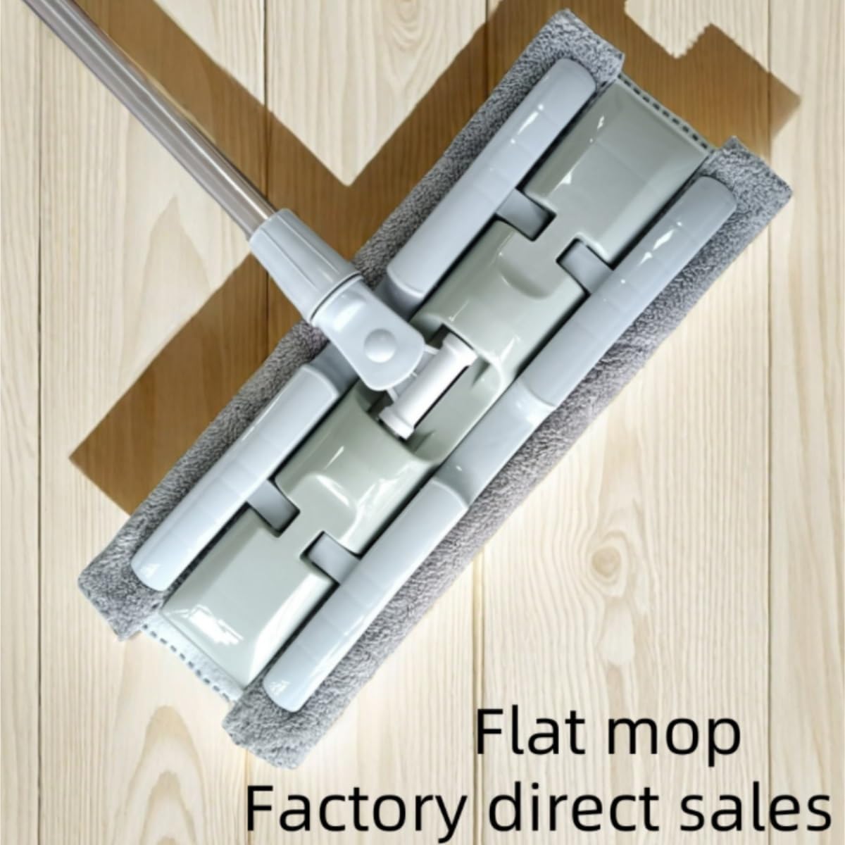 Wischmop Flacher Wischmopp Mit Festgeklemmtem Stoff for Den Haushalt, Saugfähiges Wischwerkzeug for Nass- Und Trockenwischen Mit Doppeltem Verwendungszweck Wischer Boden