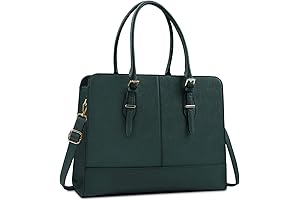 Professional Women's Laptop Bag for Work, Premium Leather Tote for 15.6" Laptops