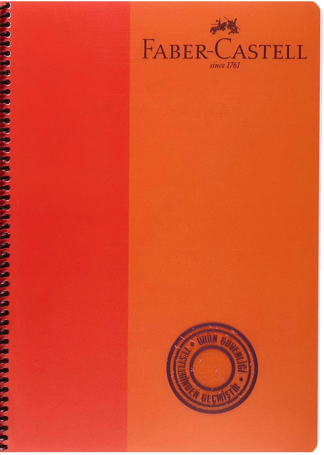Faber-Castell Cahier A4 Bicolor à spirales avec couverture plastique 120 feuilles carrées
