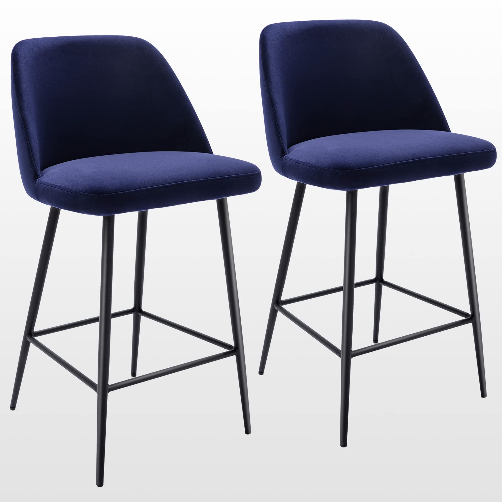 Buy Zesthouse Counter Height Bar Stools Set of 2, Modern Velvet Bar