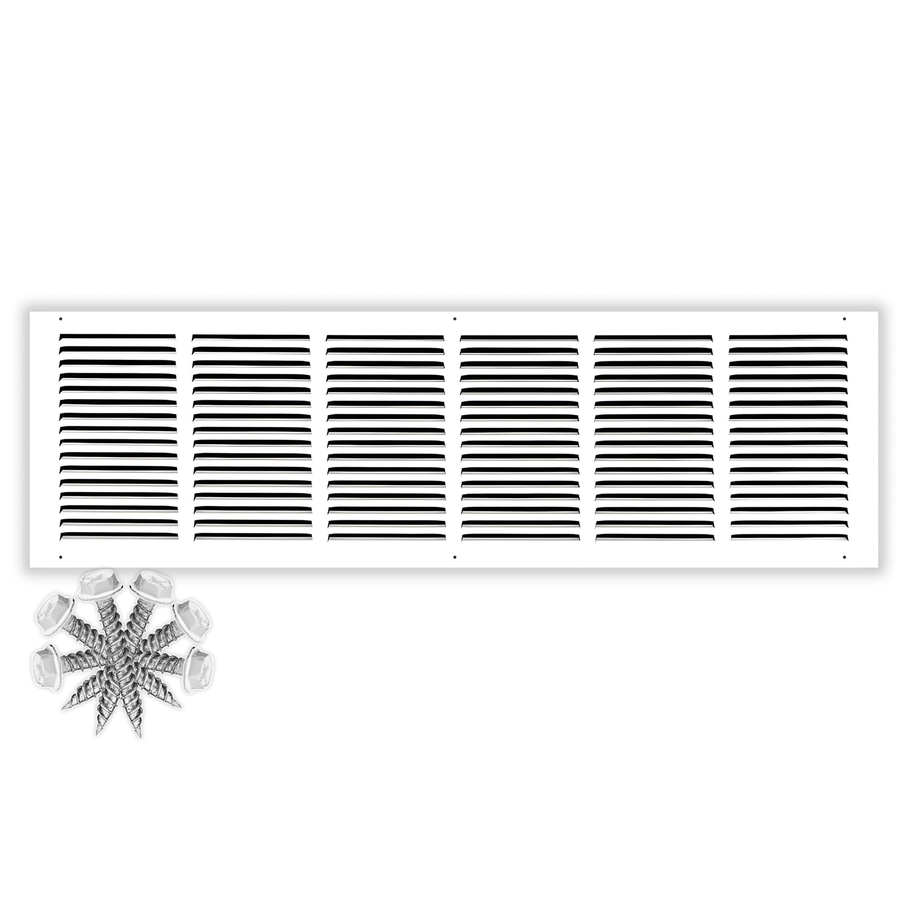 14'' x 8'' [Duct Opening] Flat Stamped Steel Return Air Grille by - Sidewall and Ceiling - HVAC Premium Vent Duct Cover - White [Overall Dimensions: 15.75''w X 9.75''h] — view 99