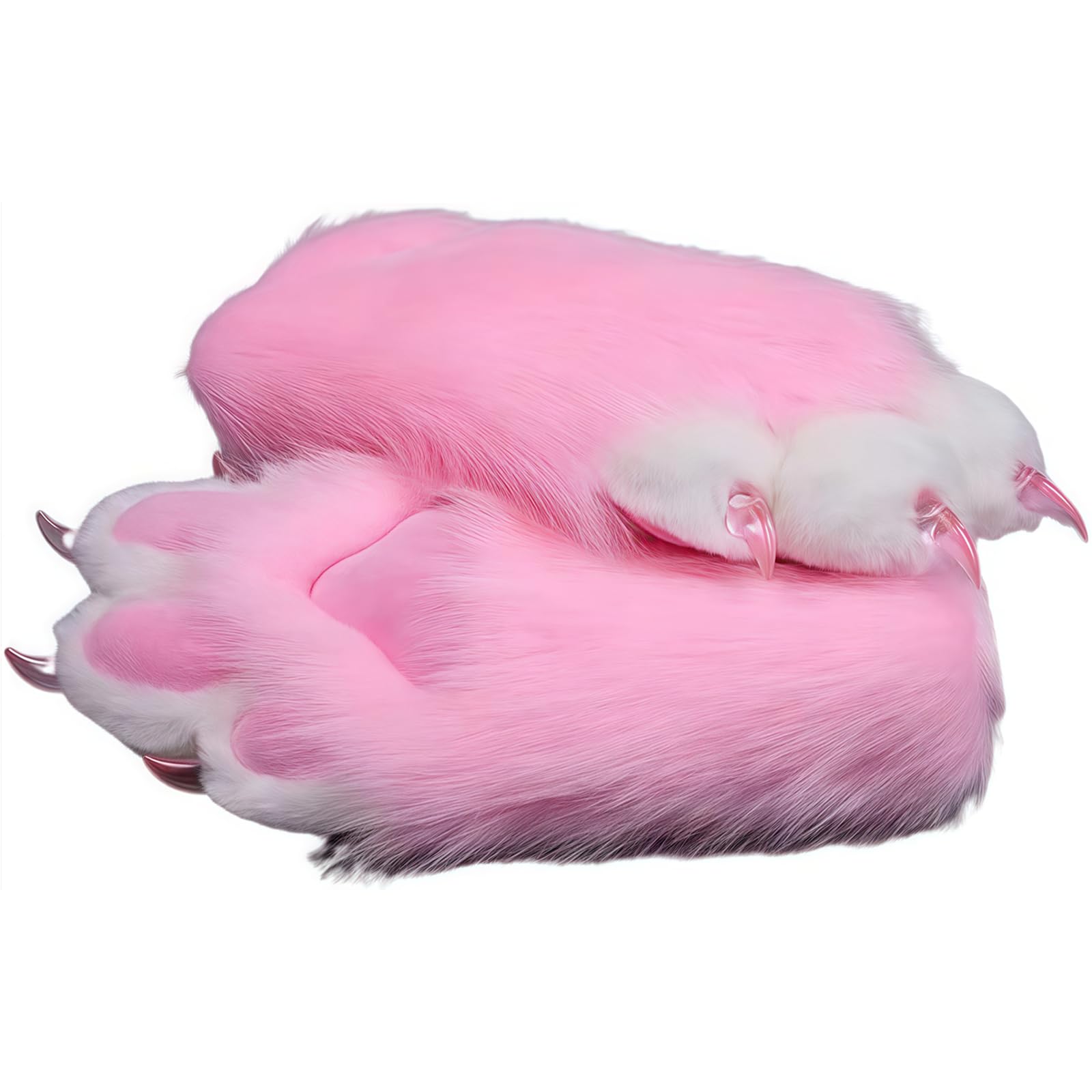Fursuit paws gloves Multiple colors to choose from Furry claws Cosplay exhibition costumes Cat paw glove (pink, One Size)