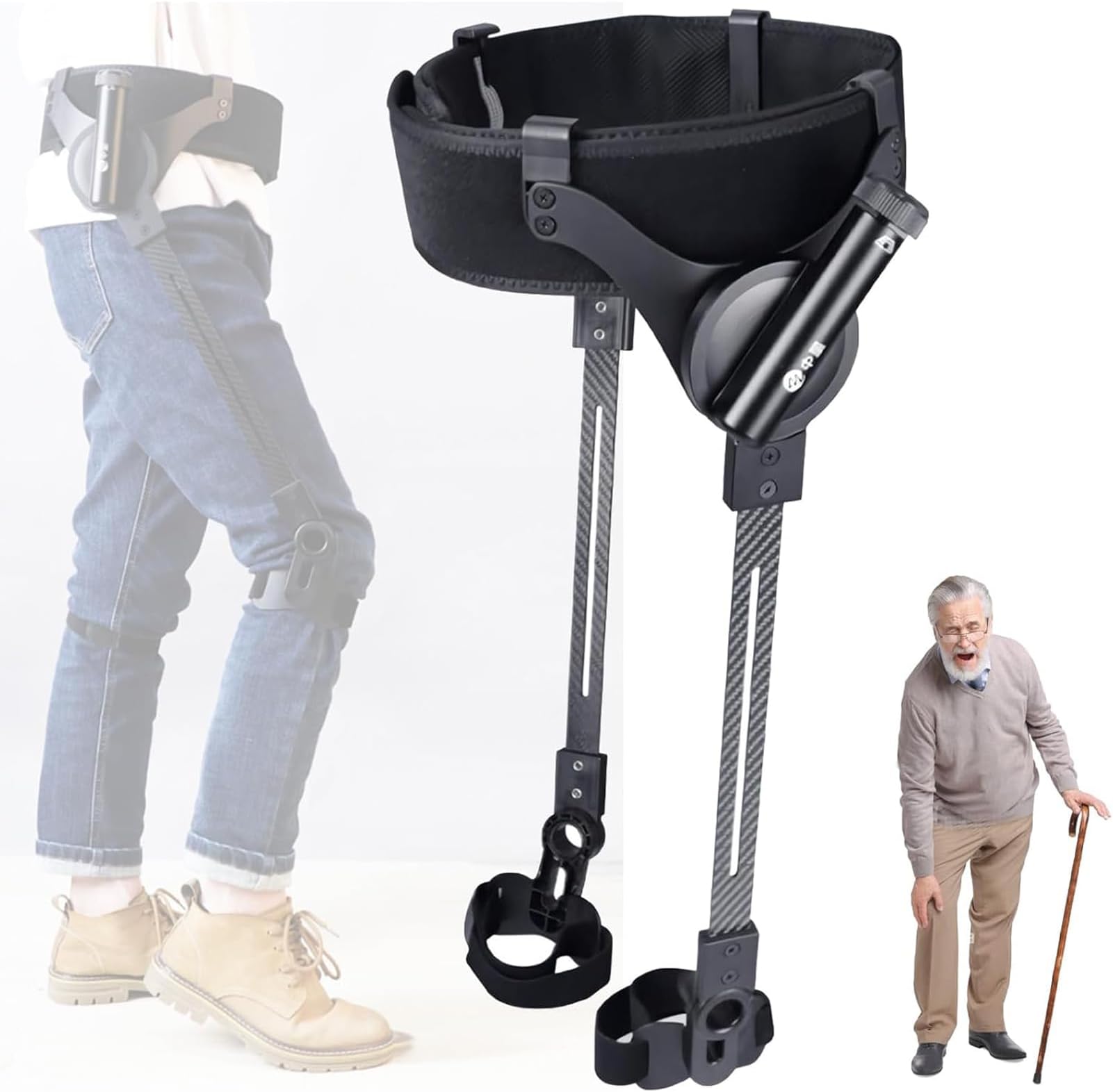 Lower Limb Exoskeleton | Adjustable Mobility Aid for Stroke Hemiplegia & Elderly Rehabilitation with Leg Support