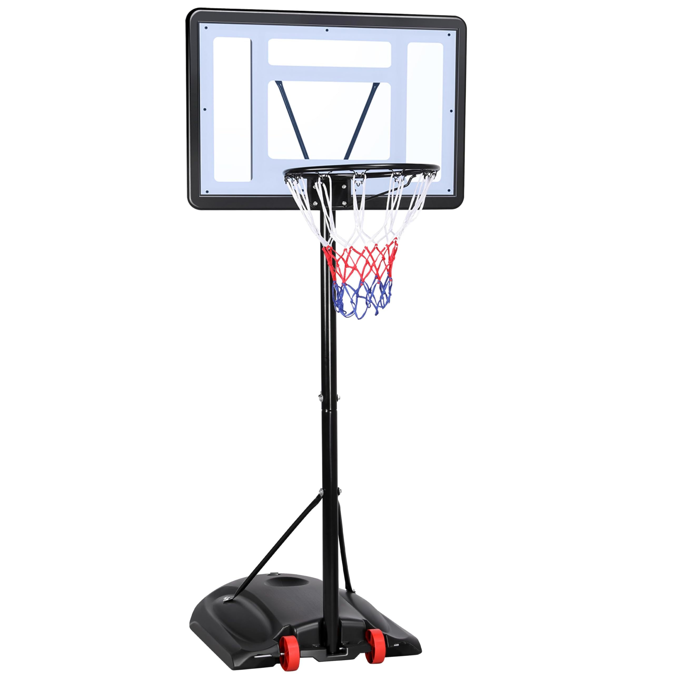 Yaheetech Canestro Basket Esterno Interno Camera Portatile con Colonna Tabellone Canestro Altezza Regolabile