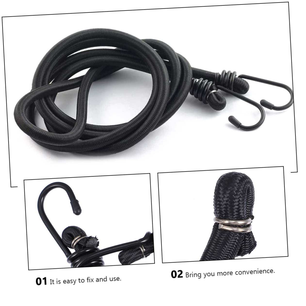 4 Pièces Corde Élastique Crochet Corde Élastique pour Bagages et Légère Fixation de Tentes Activités en Extérieur