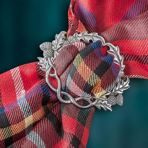 A E Williams Scarf Ring Luxury Fine Pewter Round Handmade Scottish Clip Accessory for Women2