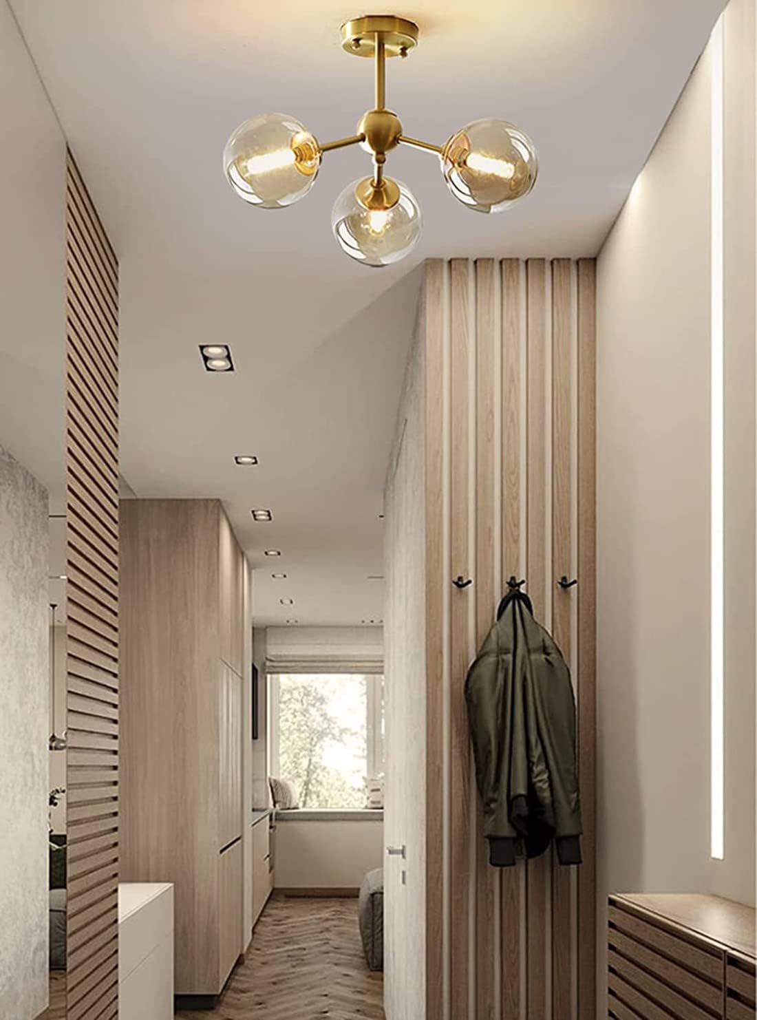 Replacement Glass Globe Shade 7.9" fixture Replacement Globes Shades for Light Fixtures Mid-century Modern Pendant Light Chandelier Glass Ball Lampshade Replacement