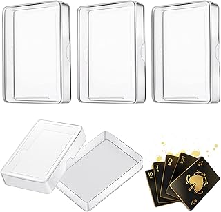 Grevosea 3Pcs Playing Card Case, Clear Playing Card Boxes Snaps Closed Card Holder Organizer Plastic Card Deck for Gaming Cards, Business Card Storage 3.7 X 2.6 X 0.83 Inch