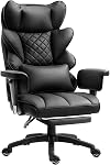 Dowinx Big and Tall Office Chair with Pocket Spring Cushion and Lumbar Support,High Back Computer Gaming Chair with Adiustable Ammrests,Executive Desk Chair with Footrest(Pu-White)