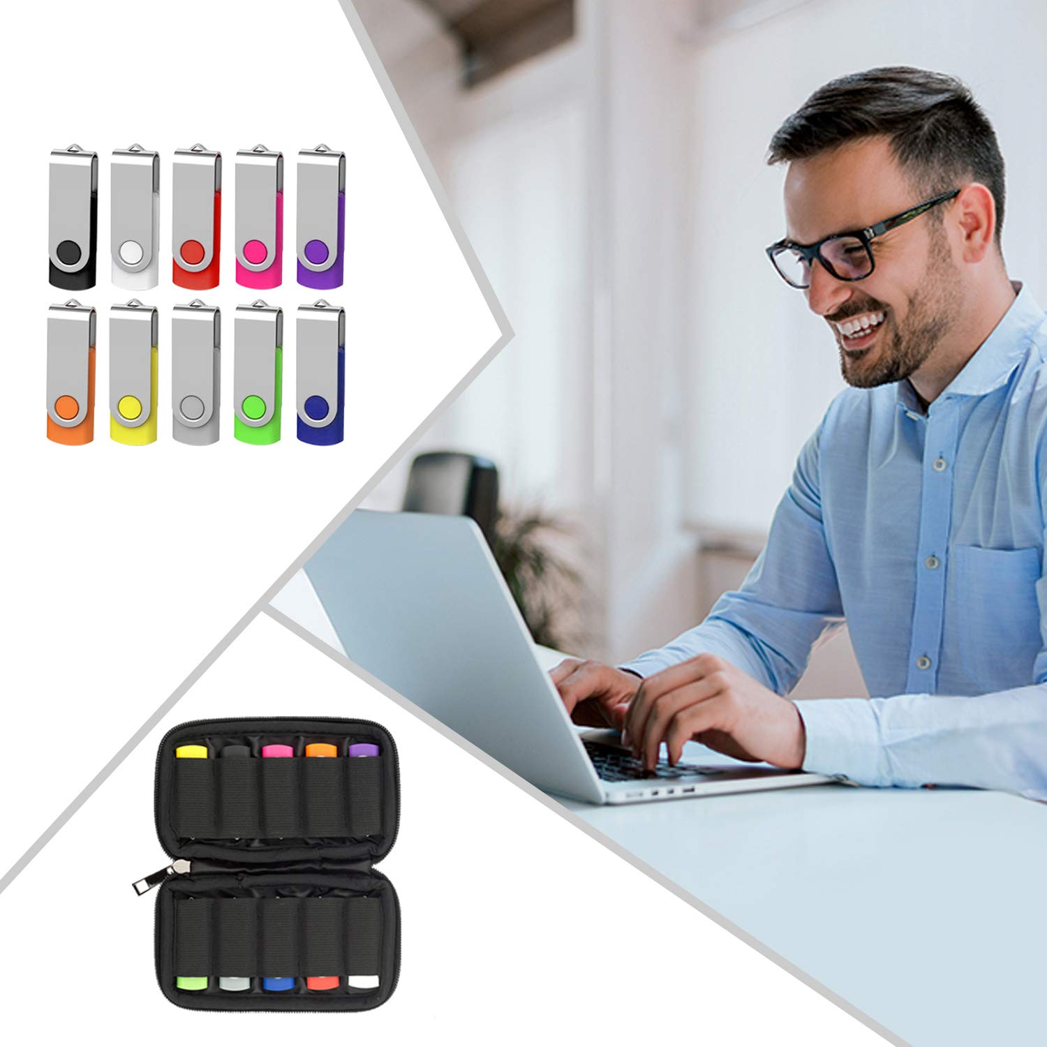 TEWENE - 5 pezzi Chiavetta di memoria Ruota, USB 2.0 ad alta velocità (32 GB, Confezione Da 10)